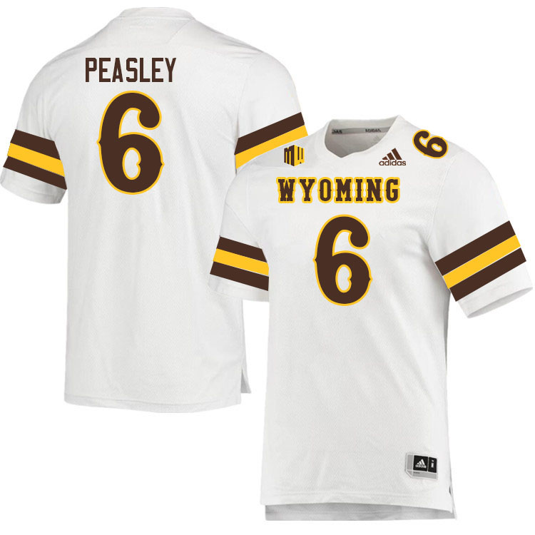 Wyoming Cowboys #6 Andrew Peasley College Football Jerseys Stitched Sale-White